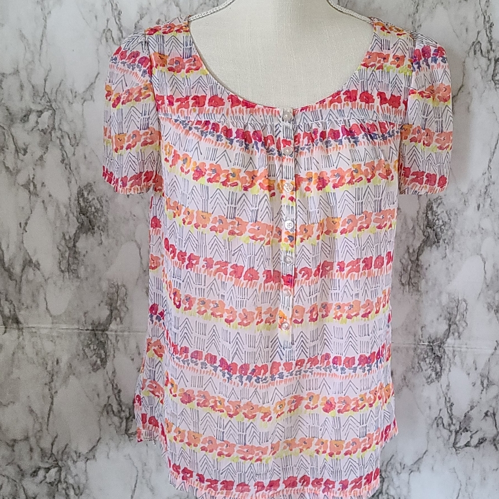 Gap Factory multi print blouse size small